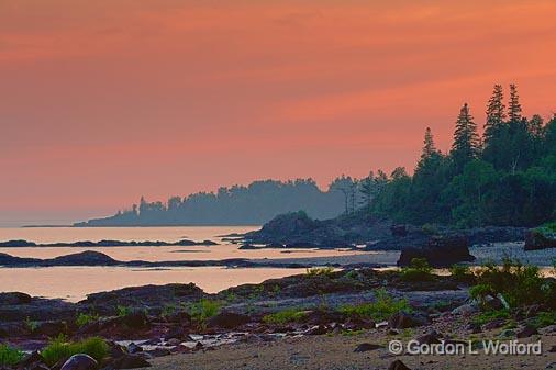 Lake Superior At Sunset_49800.jpg - Photographed on the north shore of Lake Superior near Wawa, Ontario, Canada.